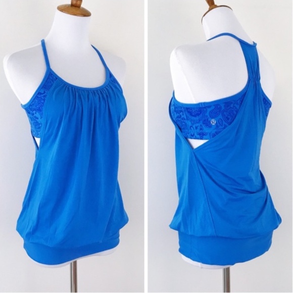 lululemon athletica Tops - LULULEMON No Limits Tank Cornflower Blue Paisley
